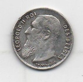 BELGICA DEL AÑO 1907 DE 50 CENTIMOS
